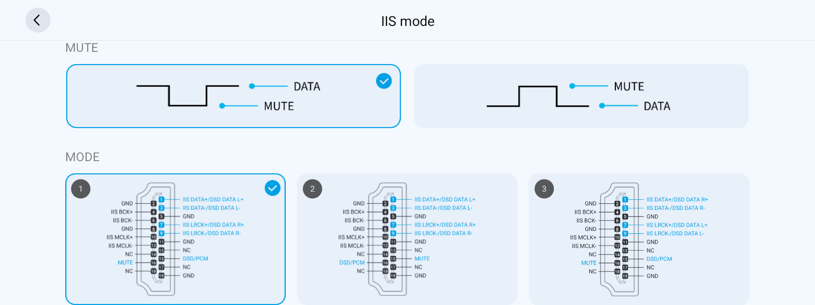 IIS pin mode 1부터 3